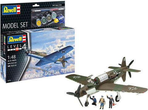 Revell Dornier Do 335 Pfeil 1/48 dovanų rinkinys su dažais ir klijais