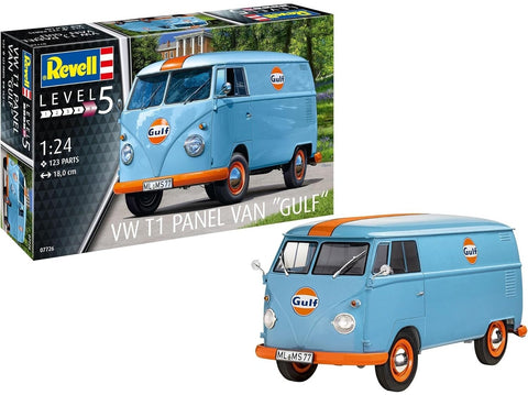 Revell Volkswagen T1 furgonas Gulf dekoracija, 1/24 plastikinis modelio rinkinys