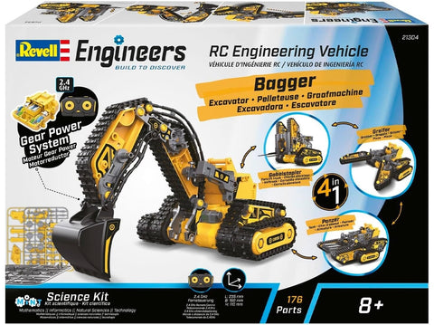 Revell RC 4in1 inžinerinė technika su pultu, surenkama, be klijų, 8+, 21304
