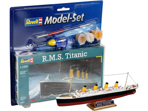 Revell RMS Titanic 1:1200 dovanų komplektas su klijais, dažais ir teptuku 65804