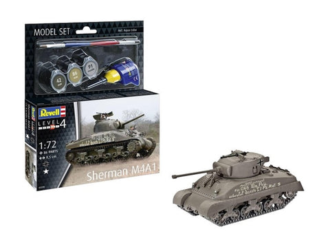 Revell Sherman M4A1 tankas dovanų rinkinys 1/72 su dažais ir klijais