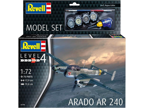 Revell Arado Ar 240 dovanų rinkinys 1:72 su dažais ir klijais (63798)