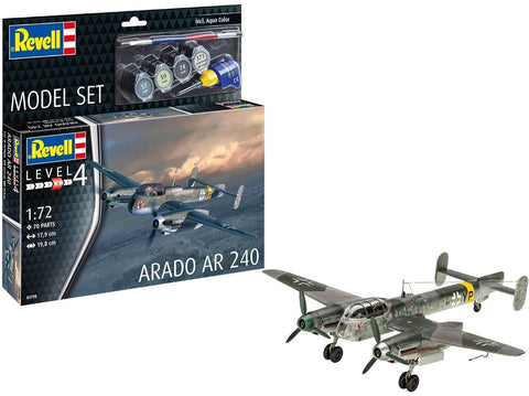 Revell Arado Ar 240 dovanų rinkinys 1:72 su dažais ir klijais (63798)