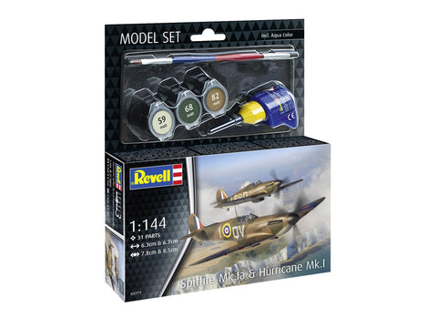 Revell Spitfire Mk.Ia ir Hurricane Mk.I dovanų rinkinys 1/144 (63771)