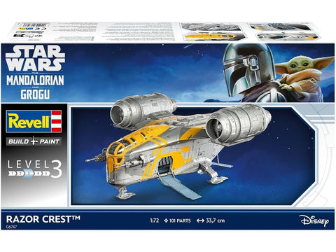 Star Wars Mandalorietis Razor Crest plastikinis modelis 1/72 su Grogu