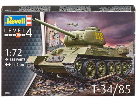 Revell T-34/85 tanko modelis 1:72 (03302) – plastikinis rinkinys