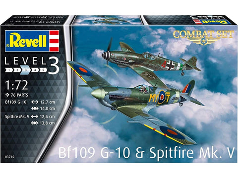 Revell kovinis rinkinys: Messerschmitt Bf 109G-10 & Spitfire Mk.V 1/72 (03710)
