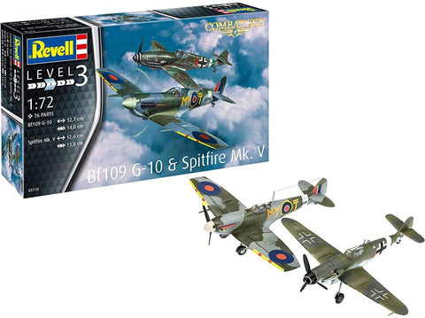 Revell kovinis rinkinys: Messerschmitt Bf 109G-10 & Spitfire Mk.V 1/72 (03710)