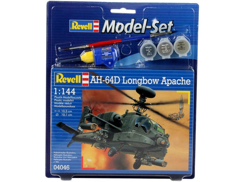 Revell Boeing AH-64D Longbow Apache 1/144 dovanų rinkinys su dažais ir klijais