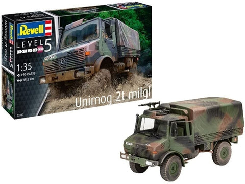 Revell Unimog 2t karinis sunkvežimis 1/35 plastikinis modelis