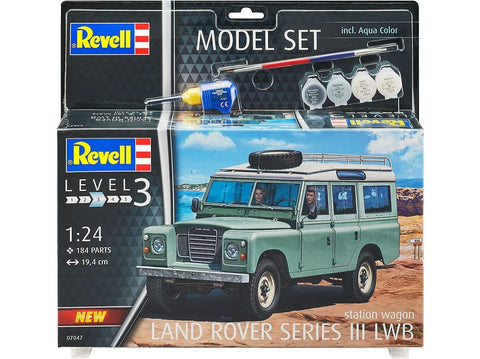 Revell Land Rover Series III 1:24 dovanų rinkinys su dažais ir klijais (67047)
