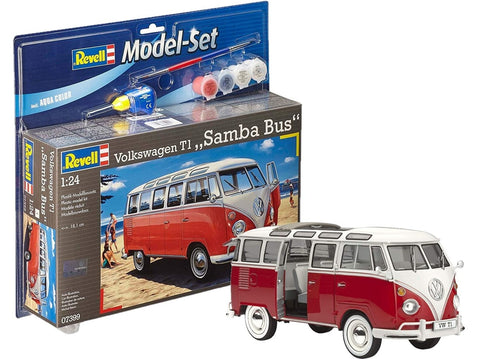 Revell VW T1 Samba Bus rinkinys 1/24 su dažais ir teptuku