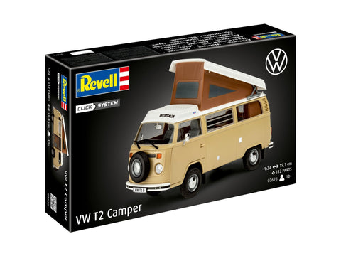Revell VW T2 Camper 1:24 Click System plastikinis modelis (be klijų)