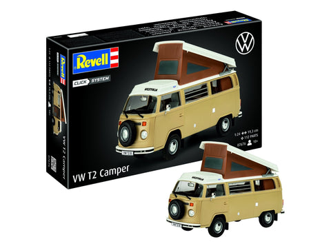 Revell VW T2 Camper 1:24 Click System plastikinis modelis (be klijų)