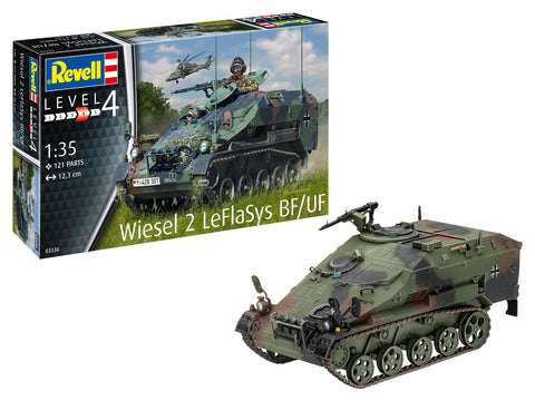 Revell Wiesel 2 LeFlaSys BF/UF 1/35 oro gynybos šarvuotis, plastikinis modelis