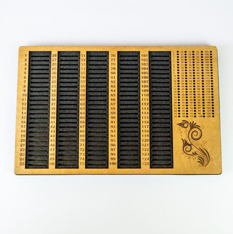 Siūlų ričių organizatorius su adatų pagalvėle, 125 skyreliai 45×28 cm