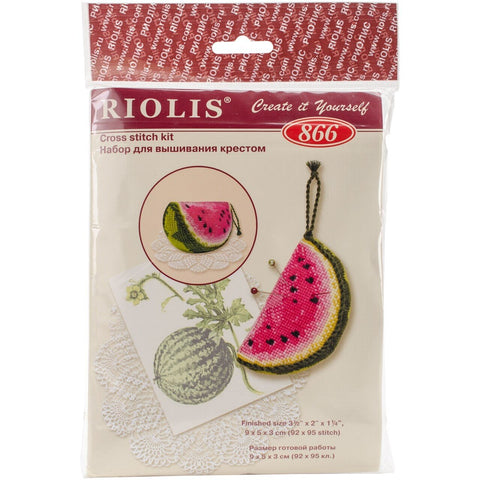 RIOLIS: RIOLIS – Create It Yourself – Siuvinėjimo rinkinys „Adatinė - arbūzas“ 866 (9x5x3 cm) - HOBI.LT 🇱🇹