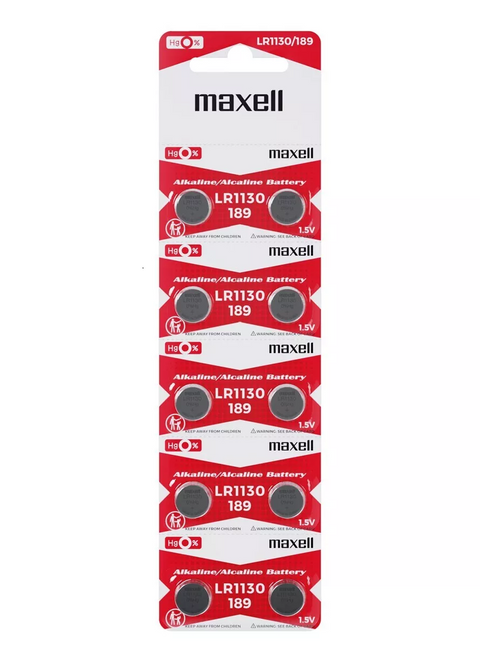 Maxell LR1130 (AG10) 3V šarminės baterijos, 10 vnt.