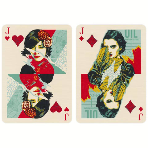 OBEY raudonos žaidimo kortos - premium, kolekcinės, pokeriui ir triukams