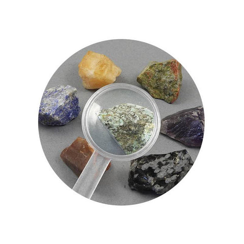 Mineralų kasinėjimo rinkinys vaikams 8+ – 7 tikri akmenys, įrankiai