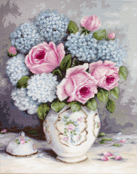 Luca - s: Roses & Hydrangeas SB2322 - siuvinėjimo kryželiu rinkinys - HOBI.LT 🇱🇹