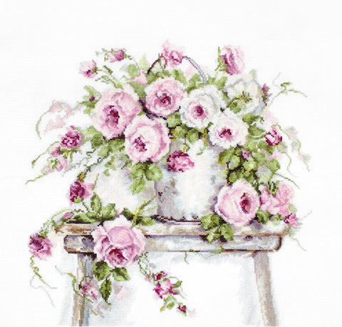 Luca - s: Roses on a Stool SB2331 - siuvinėjimo kryželiu rinkinys - HOBI.LT 🇱🇹