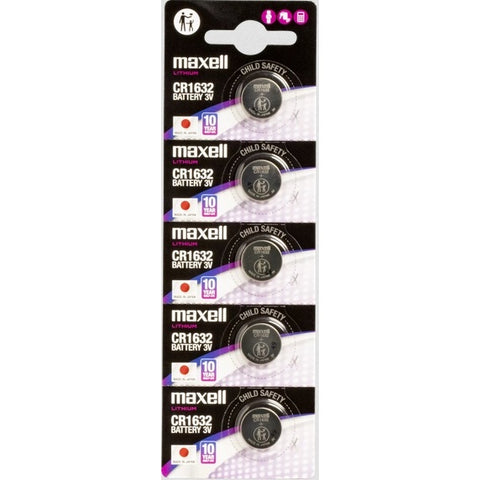Maxell CR1632 3V ličio monetinės baterijos, rinkinys 5 vnt.