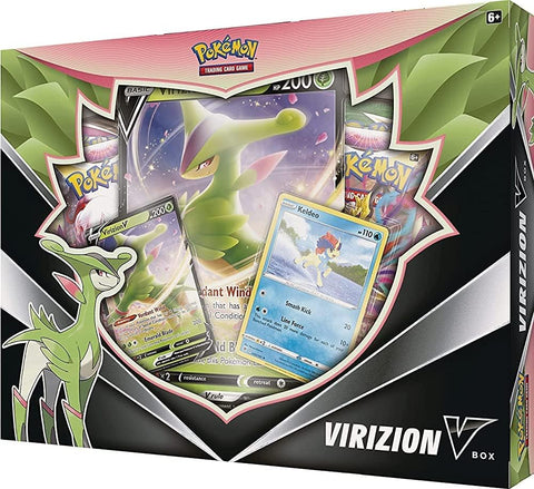 Pokémon TCG Virizion V dėžutė – 4 pakeliai, promo kortelės, EN