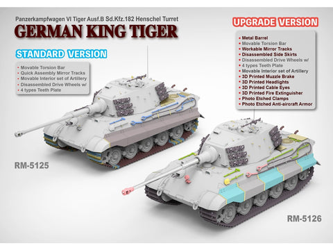 King Tiger Henschel tanko modelis 1/35, plastikinis RFM 5126