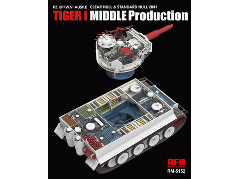 Rye Field Tiger I vid. gamybos su permatomu bokšteliu 1/35 RFM-5152