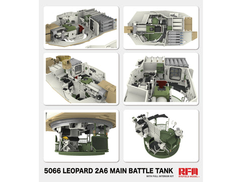 Rye Field Leopard 2A6 tanko modelis su interjeru 1/35