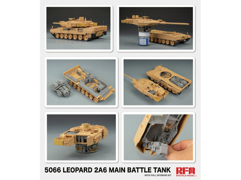 Rye Field Leopard 2A6 tanko modelis su interjeru 1/35