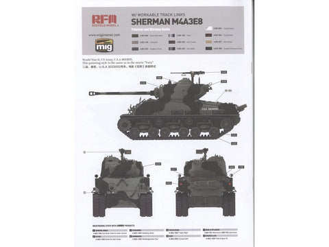 M4A3 76W HVSS Sherman modelis su interjeru, skaidri versija 1/35 RFM-5162