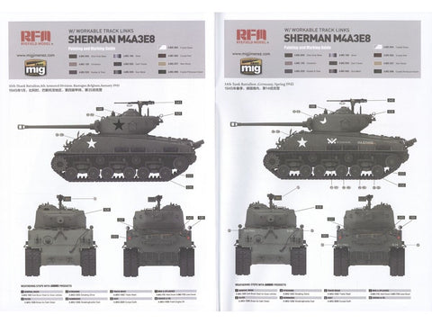 M4A3 76W HVSS Sherman modelis su interjeru, skaidri versija 1/35 RFM-5162
