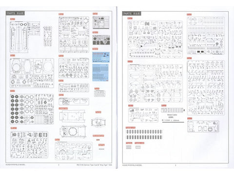 1/35 King Tiger (Tiger II) plastikinis tanko modelis su pilnu interjeru, skaidrus