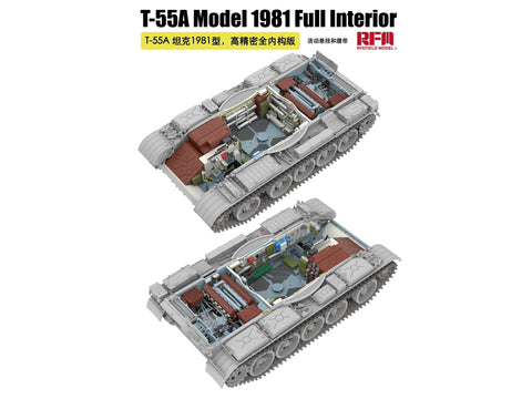 T-55A tanko plastikinis modelis su pilnu interjeru 1:35