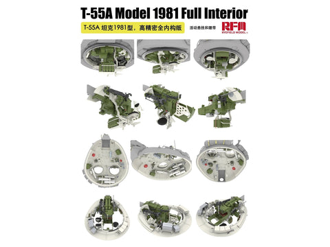T-55A tanko plastikinis modelis su pilnu interjeru 1:35