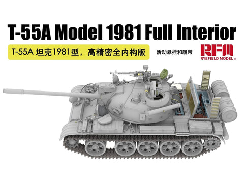 T-55A tanko plastikinis modelis su pilnu interjeru 1:35
