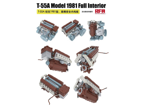 T-55A tanko plastikinis modelis su pilnu interjeru 1:35