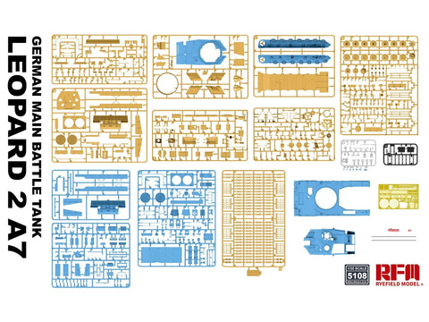 Rye Field Model Leopard 2 A7 tankas 1/35 plastikinis surinkimo rinkinys