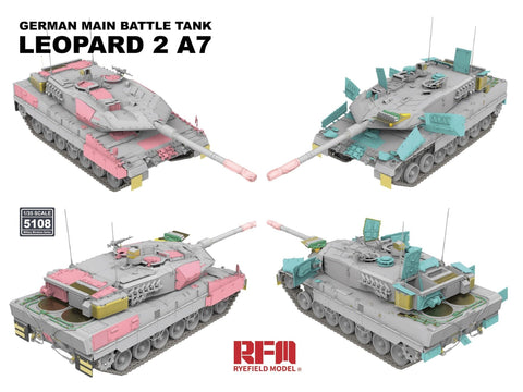 Rye Field Model Leopard 2 A7 tankas 1/35 plastikinis surinkimo rinkinys