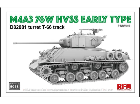 M4A3 76W HVSS Sherman tanko modelis 1/35 Rye Field RFM-5058