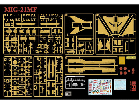 Naikintuvo MiG-21MF surenkamas modelis Rye Field Model 1/48 RFM-6001