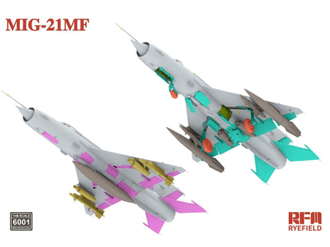 Naikintuvo MiG-21MF surenkamas modelis Rye Field Model 1/48 RFM-6001