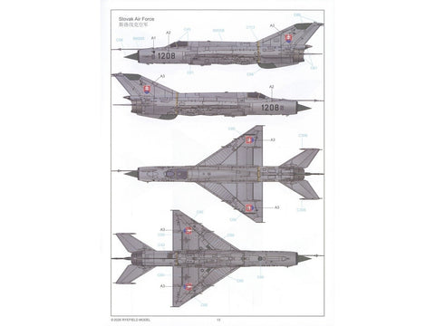 Naikintuvo MiG-21MF surenkamas modelis Rye Field Model 1/48 RFM-6001