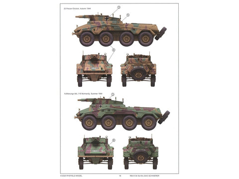 Rye Field 1/35 Sd.Kfz. 234/3 žvalgybinis šarvuotis 7,5 cm Stummel RFM-5134