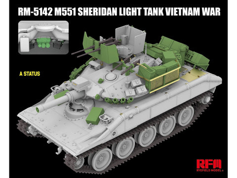 Rye Field Model M551 Sheridan tanko modelis Vietnamas 1/35 RFM-5142