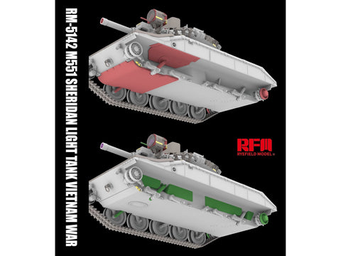 Rye Field Model M551 Sheridan tanko modelis Vietnamas 1/35 RFM-5142