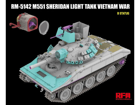 Rye Field Model M551 Sheridan tanko modelis Vietnamas 1/35 RFM-5142