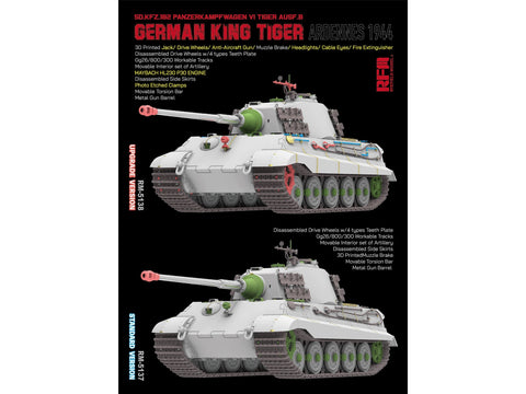 Rye Field Model King Tiger Ardenai 1944 1/35 plastikinis modelis RFM-5137